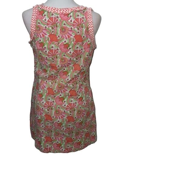 Gretchen Scott Designs Sleeveless Paisley Shift Dress Ruffle Trim Cotton Sz S - Picture 3 of 7
